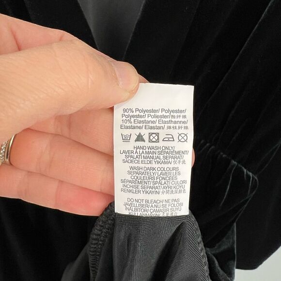 Missguided Black Velvet Deep V Neck Dress 6 NWT - Picture 5 of 6